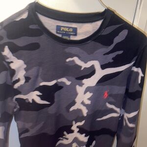 Polo by Ralph Lauren Gray Camouflage Long Sleeve